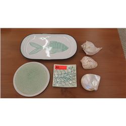 Decorative Ceramic Dishes, Natural Seashells