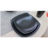 Image 2 : Set of 4 Black Ceramic Dishes, Salad Plates, Bowls, Mugs, 3 Placemats