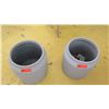 Image 2 : Pair: Lt. Gray Ceramic Planters, 16" H, 12" Dia.