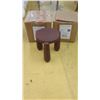 Image 1 : Qty 2 Dark Wood Polynesian Stools (Plant Stands or Side Tables), 14" Dia., 16" H