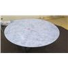 Image 3 : Large Marble-Top Round Table, Gray/White, Chrome Base, 68" Dia.
