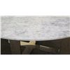 Image 8 : Large Marble-Top Round Table, Gray/White, Chrome Base, 68" Dia.