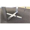 Image 9 : Large Marble-Top Round Table, Gray/White, Chrome Base, 68" Dia.