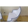 Image 2 : Qty 2 Pale Gray Upholstered Chairs, Gray Wood Frame
