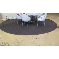 Round Area Rug, Natural Fiber, 190" Diameter, Showsn some wear and tear.