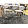 Image 1 : Qty 2 Chairs w/Brushed Metal Frame, Slightly Lower Than Bar-Height, Seat Surface to Floor is 26". Ov