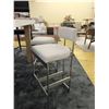 Image 1 : Qty 2 Chairs w/Brushed Metal Frame, Slightly Lower Than Bar-Height, Seat Surface to Floor is 26". Ov