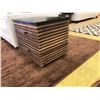 Image 2 : Wooden Nightstand, Natural Wood, Top Painted Black, 17.5" X 23.5", 20" H
