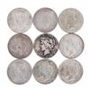 Image 1 : Lot of (9) $1 Peace Silver Dollar Coins