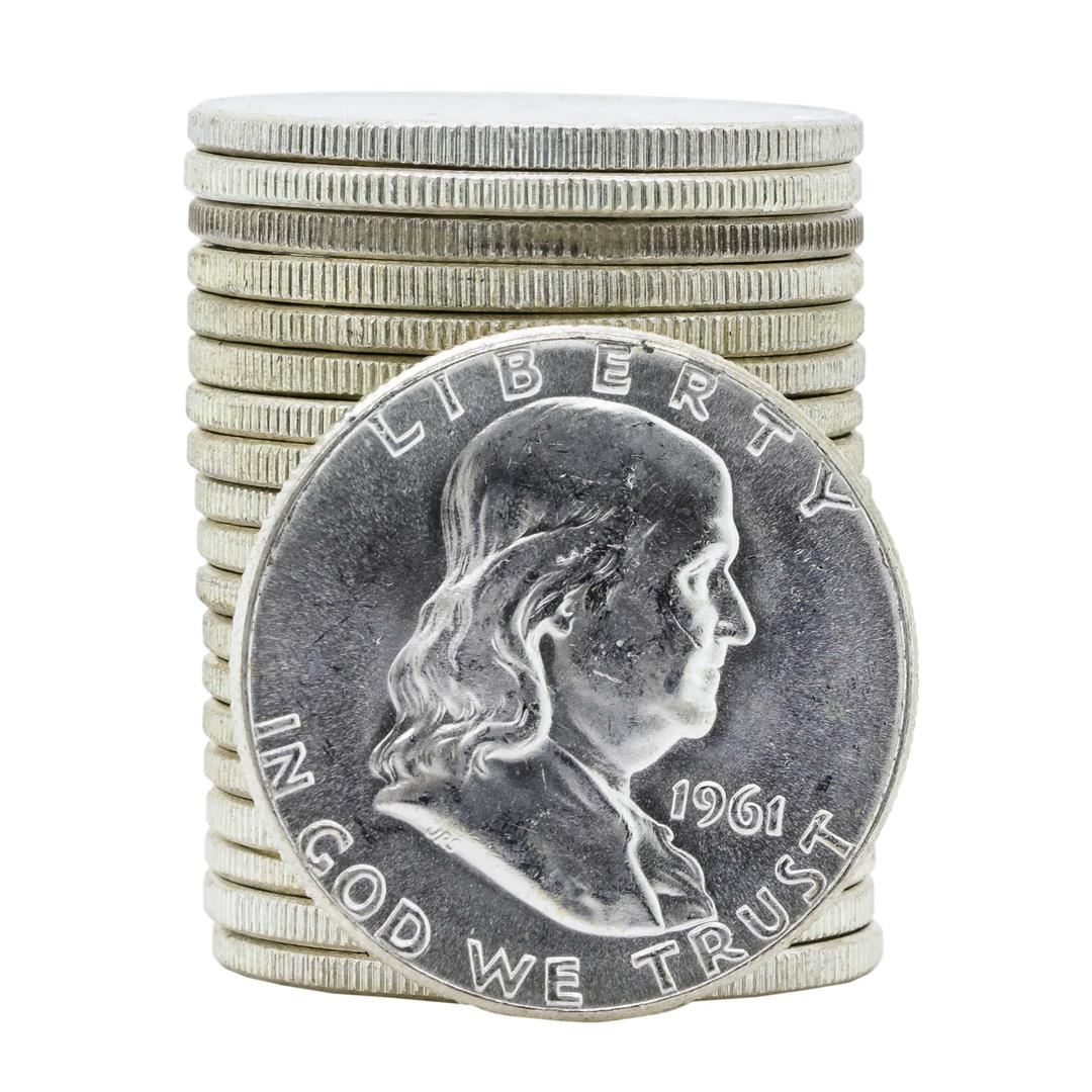 Roll of (20) 1961 Brilliant Uncirculated Franklin Half Dollar Coins