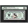 Image 1 : 1990 $1 Disney Dollars Note PMG Gem Uncirculated 66EPQ