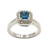 Image 1 : 18KT White Gold 1.21 ctw Fancy Blue Princess Cut Diamond Solitaire Engagement Ri