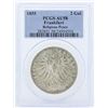 Image 1 : 1855 Frankfurt 2 Gulden Religious Peace Silver Coin PCGS AU58
