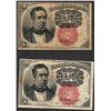 Image 1 : Lot of (2) 1874 Ten Cent 5th Issue Fractional Notes