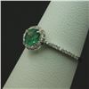 Image 2 : 14KT White Gold 0.78 ctw Emerald and Diamond Ring