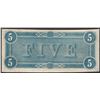 Image 2 : 1864 $5 Confederate States of America Note