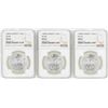 Image 1 : Lot of (3) 1985Mo 1 Onza Silver Libertad Coins NGC MS66