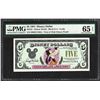 Image 1 : 1991 $5 Disney Dollars Note PMG Gem Uncirculated 65EPQ