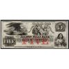 1800's $5 The Salmon Falls Bank Obsolete Note