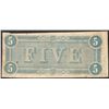 Image 2 : 1864 $5 Confederate States of America Note