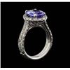 Image 4 : 14KT White Gold 3.29 ctw Tanzanite and Diamond Ring