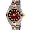 Image 2 : Ladies Rolex Two Tone Red Vignette Diamond and Ruby Datejust Wristwatch