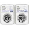 Image 1 : Lot of (2) 2018 Niue $2 Star Wars Stormtrooper Silver Coins NGC MS70 Early Relea