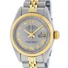 Image 1 : Rolex Ladies Two Tone Yellow Gold & Stainless Steel Slate Grey Roman Datejust Wr