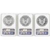 Image 2 : Lot of (3) $1 American Silver Eagle Coins NGC MS69