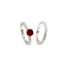 Image 4 : 14KT White Gold 2.84 ctw Round Cut Red Ruby Diamond Engagement Bridal Set