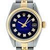 Image 1 : Rolex Ladies Two Tone Yellow Gold Blue Vignette VS Diamond Datejust Wristwatch