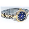 Image 3 : Rolex Ladies Two Tone Yellow Gold Blue Vignette VS Diamond Datejust Wristwatch