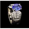 Image 4 : 18KT White Gold 2.40 ctw Tanzanite and Diamond Ring