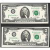 Image 1 : Lot of (2) 1976 $2 Federal Reserve STAR Notes