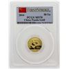 Image 1 : 2014 China 1/10 oz. Panda Gold Coin PCGS MS70 First Strike