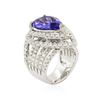 Image 3 : 18KT White Gold 6.53 ctw Tanzanite and Diamond Ring