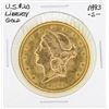 Image 1 : 1893-S $20 Liberty Head Double Eagle Gold Coin