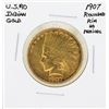 Image 1 : 1907 Rounded Rim No Periods $10 Indian Head Eagle Gold Coin