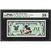 Image 1 : 1988 $1 Disney Dollars Note PMG About Uncirculated 50