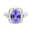 Image 2 : 14KT White Gold 3.33 ctw Tanzanite and Diamond Ring