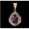 Image 1 : 14KT Two Tone Gold 6.90 ctw Amethyst Pendant