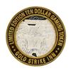 Image 1 : .999 Silver Gold Strike Inn Boulder City, Nevada $10 Limited Edition Casino Gami