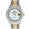 Image 1 : Rolex Mens Two Tone Yellow Gold White Roman 3 ctw Diamond Datejust Wristwatch