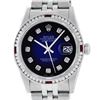 Image 2 : Rolex Mens Stainless Steel Blue Vignette Diamond & Ruby Datejust Wristwatch