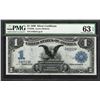 Image 1 : 1899 $1 Black Eagle Silver Certificate Note PMG Choice Uncirculated 63EPQ Low Se