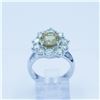 Image 6 : 14KT White Gold Fashion Sunflower Citrine and Diamond Ring