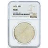 Image 1 : 1922 $1 Peace Silver Dollar Coin NGC MS63