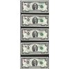 Image 1 : Lot of (5) 1976 $2 Federal Reserve Notes Inauguration Day