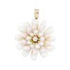 Image 1 : 14KT Yellow Gold 0.20 ctw Diamond and Pearl Pendant