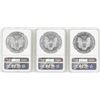 Image 2 : Lot of (3) $1 American Silver Eagle Coins NGC MS69